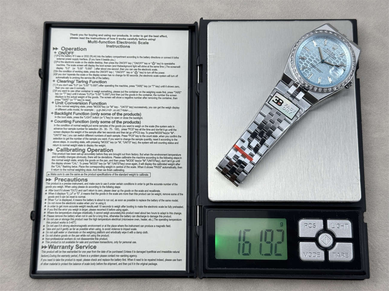 3B Factory Rolex Land-Dweller 127386TBR-0001 Replica – Platinum Look, Diamond Bezel & 163g Full Weight