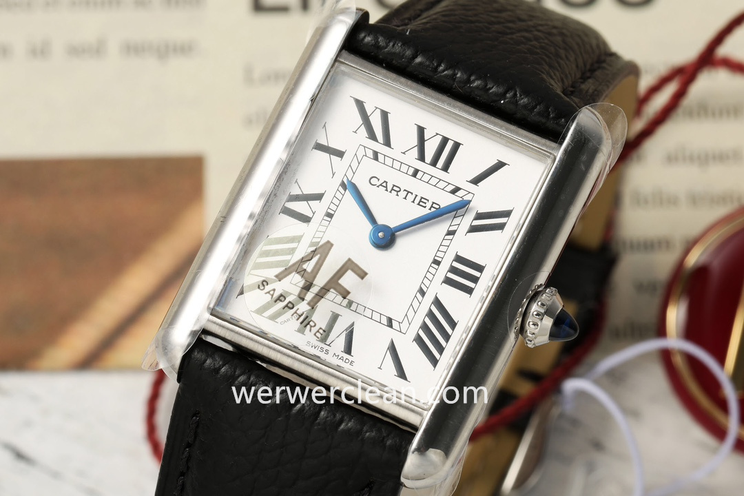 AF Factory Cartier Tank Must Medium Model WSTA0136 Silver Dial 33.7 x 25.5mm Quartz Leather Strap Watch