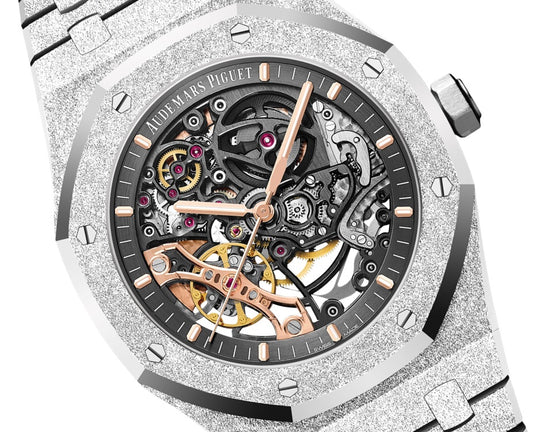 Audemars Piguet Replica Watch Royal Oak FROSTED GOLD DOUBLE BALANCE WHEEL OPENWORKED 15407BC.GG.1224BC.01