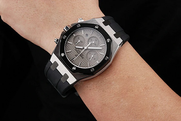 Audemars Piguet Royal Oak Grey Dial Stainless Steel Case Black Rubber Strap new120821