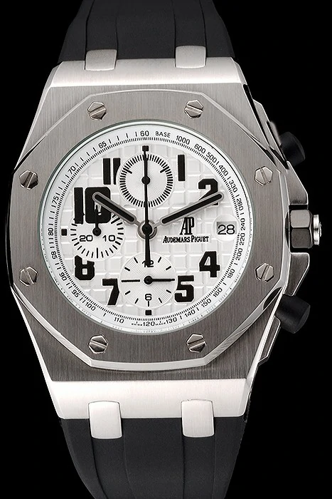Audemars Piguet Royal Oak Offshore White Dial Stainless Steel Case Black Rubber Strap new122212
