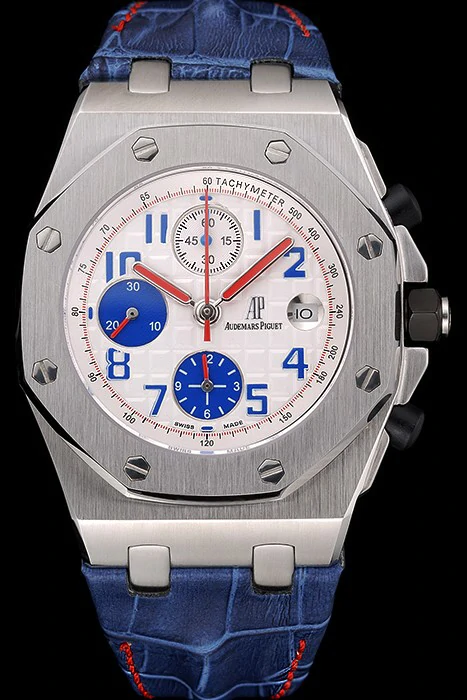 Audemars Piguet Royal Oak Offshore White Dial Stainless Steel Case Blue Leather Strap new120842