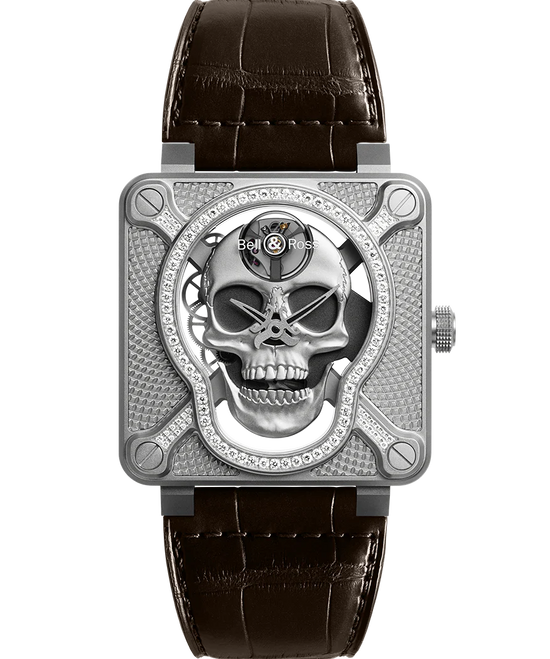 Bell  & Ross BR01 Laughing Skull Full Diamond, Stainless Steel, 46mm, BR01-SKULL-SK-LGD