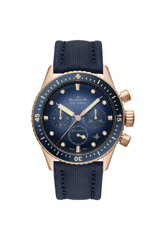 Blancpain Replica Watch Fifty Fathoms Bathyscaphe Chronographe Flyback, 18k Red Gold, 43mm, 5200-3640-O52A