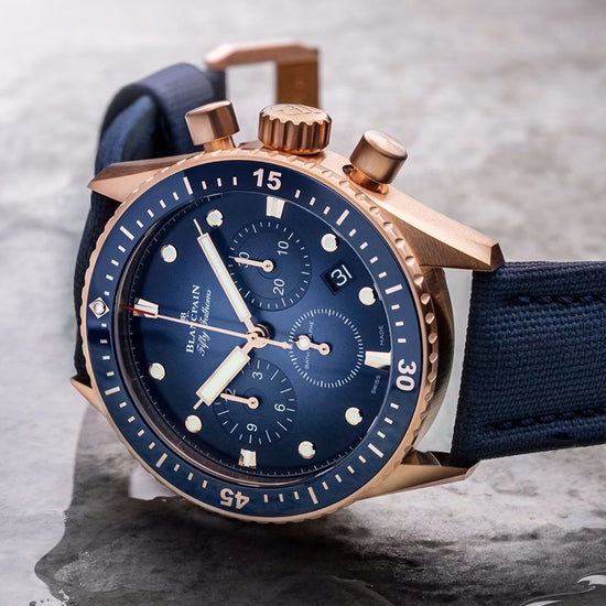 Blancpain Replica Watch Fifty Fathoms Bathyscaphe Chronographe Flyback, 18k Red Gold, 43mm, 5200-3640-O52A