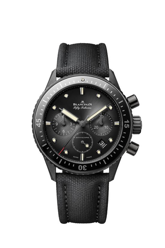 Blancpain Replica Watch Fifty Fathoms Bathyscaphe Chronographe Flyback, Black ceramic, 43.6mm, 5200-0130-B52A