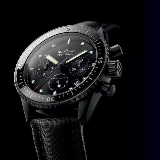 Blancpain Replica Watch Fifty Fathoms Bathyscaphe Chronographe Flyback, Black ceramic, 43.6mm, 5200-0130-B52A
