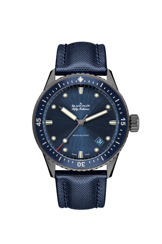 Blancpain Replica Watch Fifty Fathoms Bathyscaphe, Grey Ceramic, 43.6mm, 5000-0240-O52A