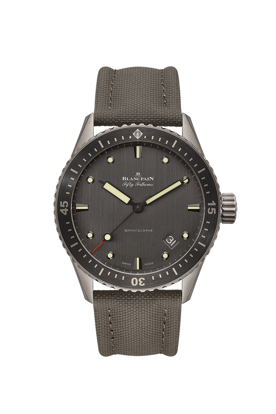 Blancpain Replica Watch Fifty Fathoms Bathyscaphe, Titanium and Ceramic, 43mm, 5000-1210-G52A