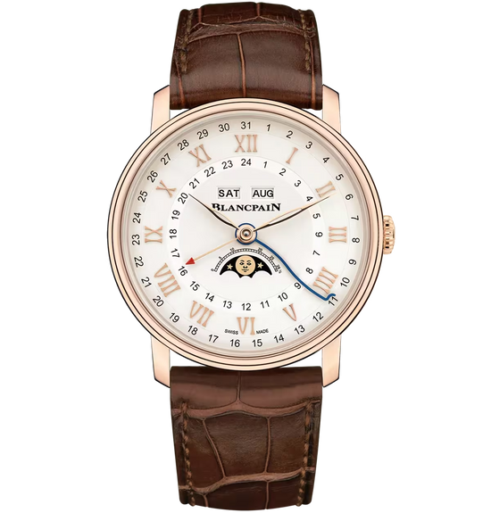 Blancpain Replica Watch Villeret Quantième Complet Phases de Lune GMT, 18k Rose Gold, 40mm, 6676-3642-55b