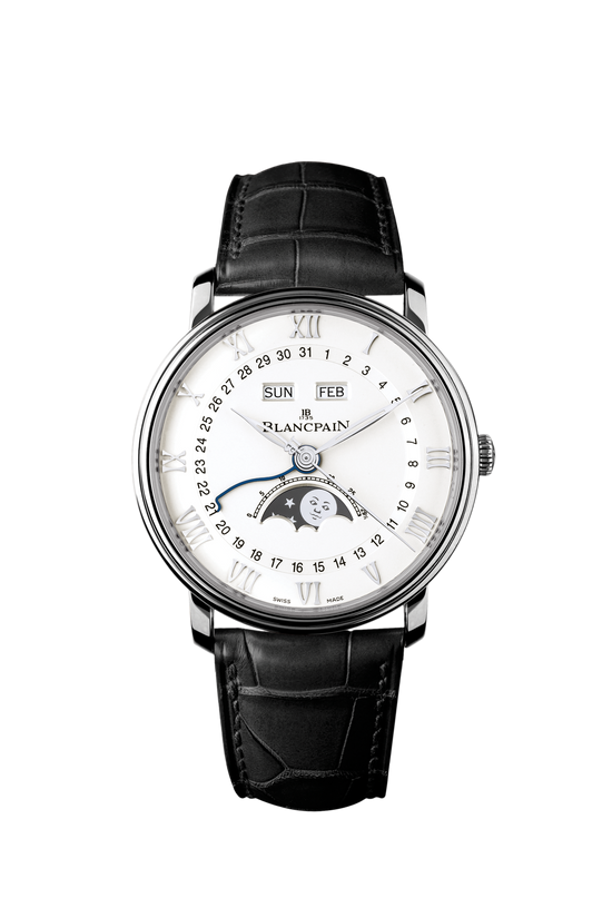 Blancpain Replica Watch Villeret SS Ultra Slim Moonphase and Complete Calender, Stainless Steel, 40 mm, 6654-1127-55B
