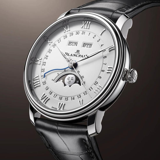 Blancpain Replica Watch Villeret SS Ultra Slim Moonphase and Complete Calender, Stainless Steel, 40 mm, 6654-1127-55B
