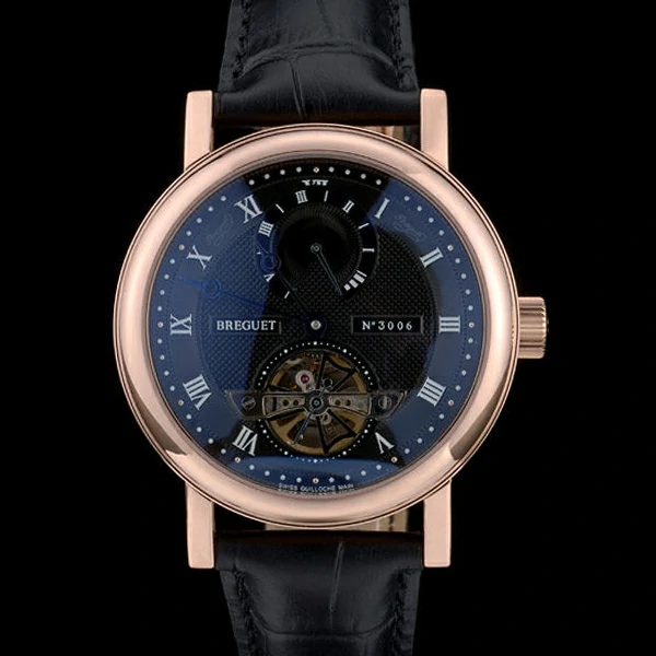 Breguet Classique Complications Rose Gold Case Black Leather Strap new59064