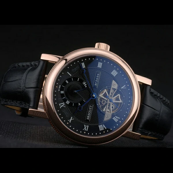 Breguet Classique Complications Rose Gold Case Black Leather Strap new59064