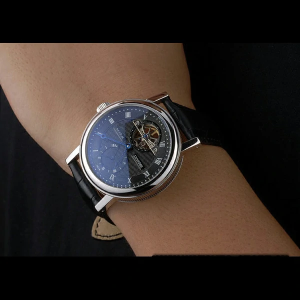 Breguet Classique Complications Stainless Steel Case Black Leather Strap new59065