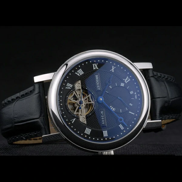 Breguet Classique Complications Stainless Steel Case Black Leather Strap new59065