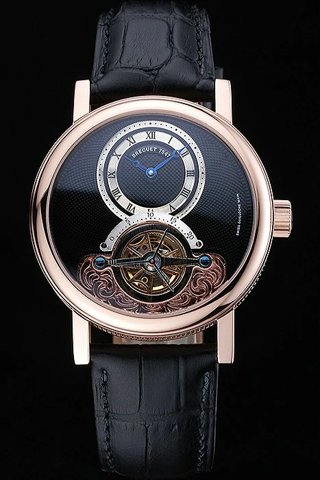 Breguet Classique Grande Complication Tourbillon Gold Case Black Dial Black Leather Strap new118733