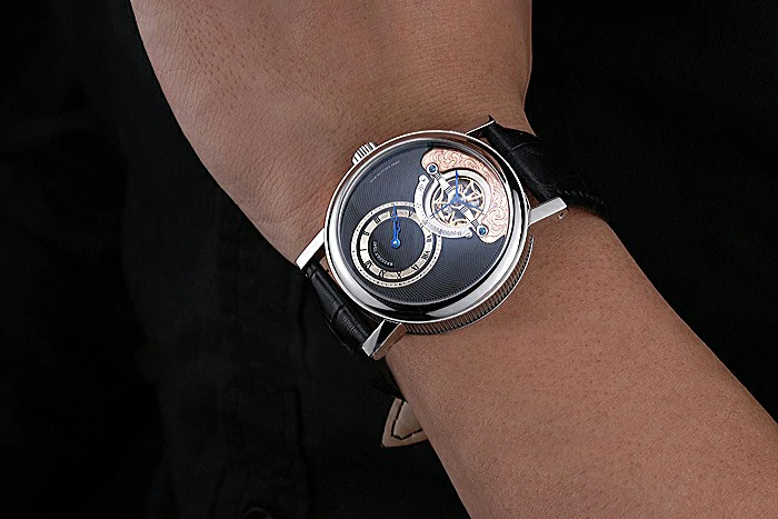Breguet Classique Grande Complication Tourbillon Silver Case Black Dial Black Leather Strap new118734