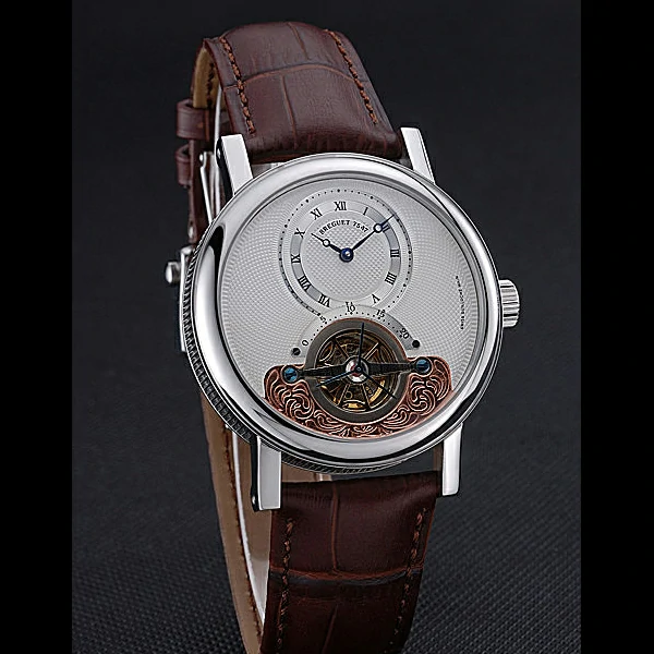 Breguet Classique Grande Complication Tourbillon Silver Case White Dial Brown Leather Strap new60107