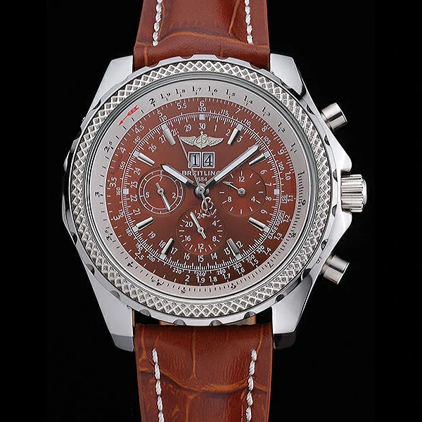 Breitling Bentley 6.75 Speed Bronze Dial Stainless Steel Case Brown Leather Bracelet new60123