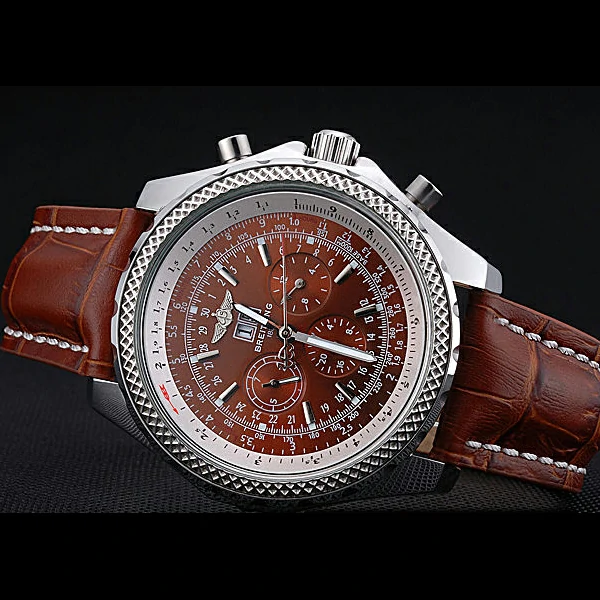 Breitling Bentley 6.75 Speed Bronze Dial Stainless Steel Case Brown Leather Bracelet new60123