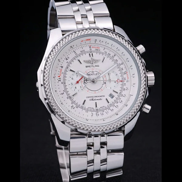 Breitling Bentley Chronograph White Dial Stainless Steel Strap new58294