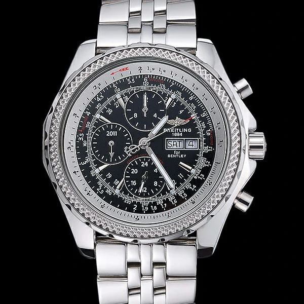 Breitling Bentley GT Racing Black Dial Stainless Steel Case And Bracelet new60114