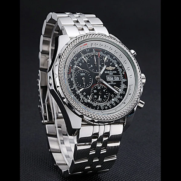 Breitling Bentley GT Racing Black Dial Stainless Steel Case And Bracelet new60114