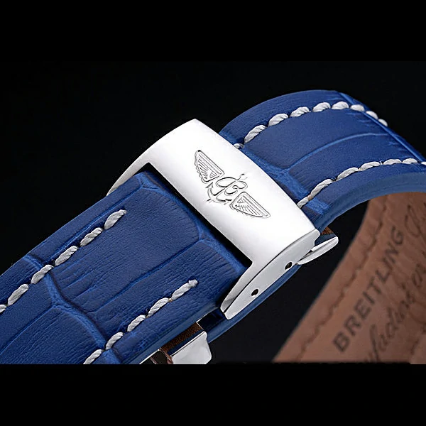Breitling Bentley GT Racing Blue Dial Stainless Steel Case Blue Leather Bracelet new60127