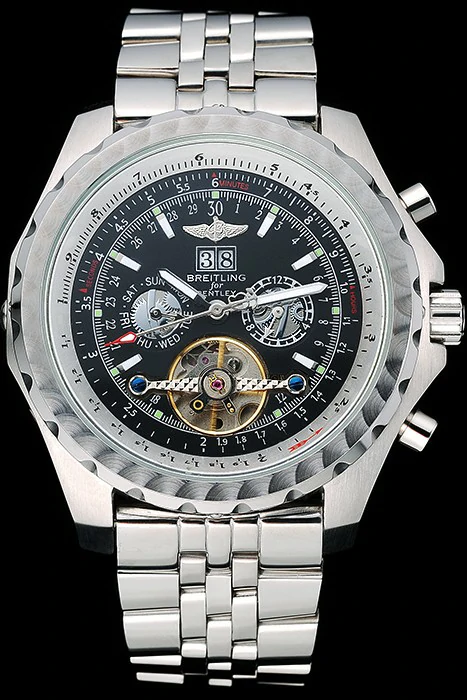 Breitling Bentley Mulliner Tourbillon Black Dial Stainless Steel Case And Bracelet new120701