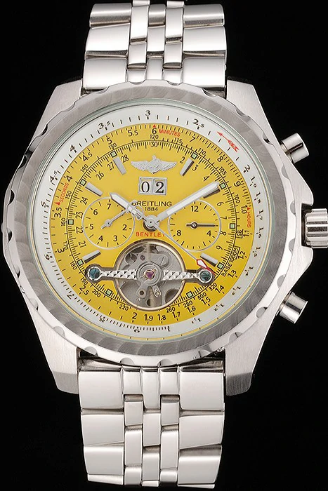 Breitling Bentley Mulliner Tourbillon Yellow Dial Stainless Steel Case And Bracelet new120710