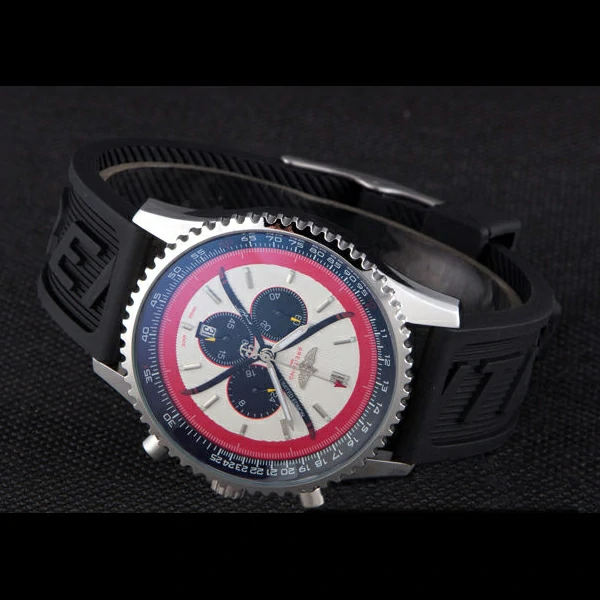 Breitling Certifie Black Rubber Strap Beige Dial Chronograph new59088