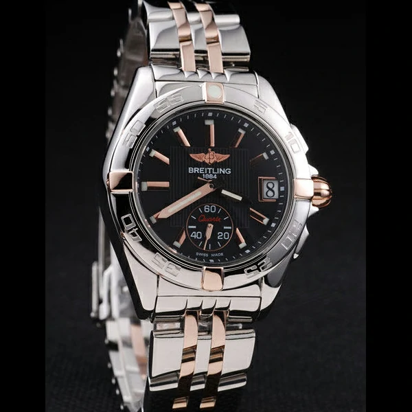 Breitling Certifie Stainless Steel Bezel Black Dial Stainless Steel Strap new58279