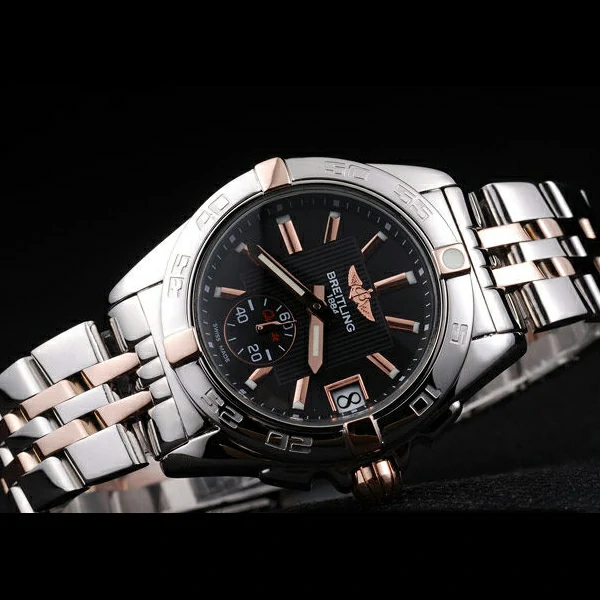 Breitling Certifie Stainless Steel Bezel Black Dial Stainless Steel Strap new58279