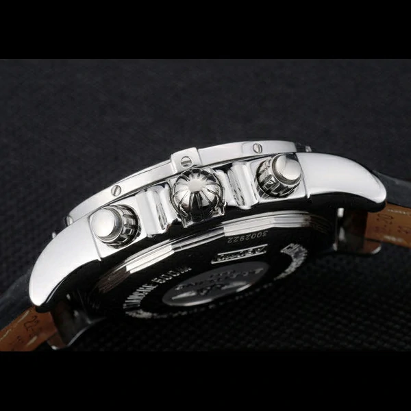 Breitling Certifie Stainless Steel Bezel Brown Croco Leather Bracelet White Dial new59231