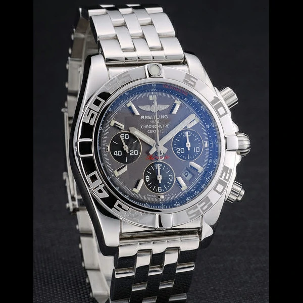 Breitling Certifie Stainless Steel Bezel Navy Dial new59233