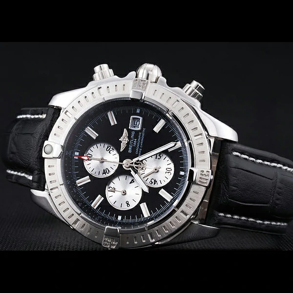 Breitling Chronomat 13 Stainless Steel Case Blue Dial Blue Leather Bracelet new60133