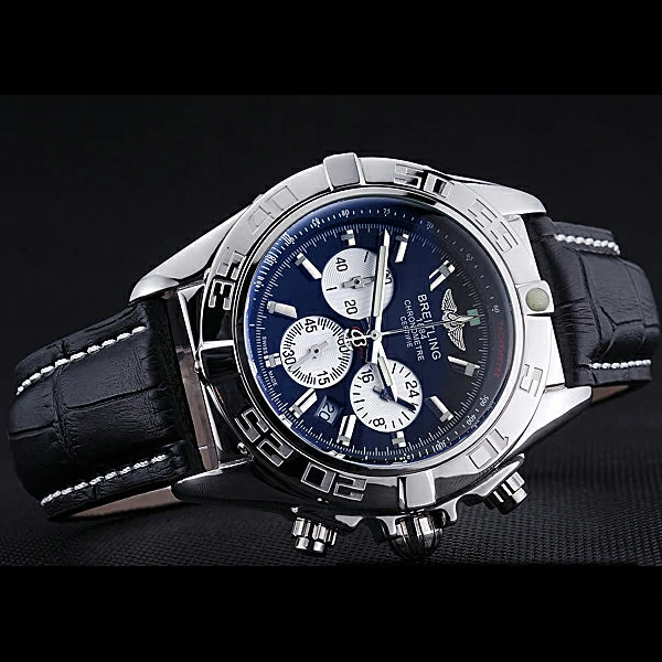 Breitling Chronomat 44 Blue Dial with White Subdials Blue Leather Bracelet new60400