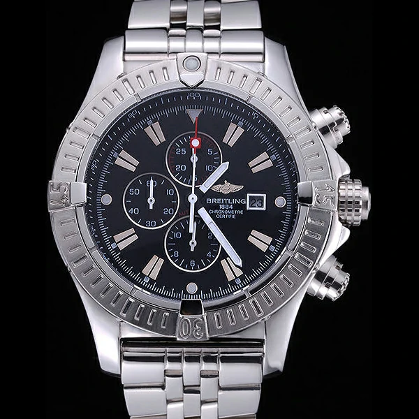 Breitling Chronomat Evolution Black Dial Stainless Steel Bracelet new60404