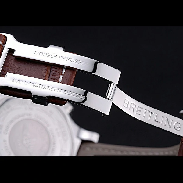Breitling Chronomat Evolution White Dial Brown Leather Bracelet new60406