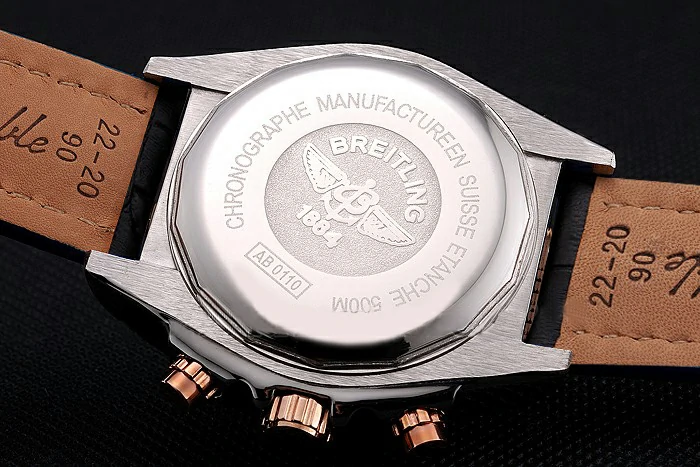 Breitling Chronomat Frecce Tricolori Black Dial Stainless Steel Case Black Leather Strap new122023
