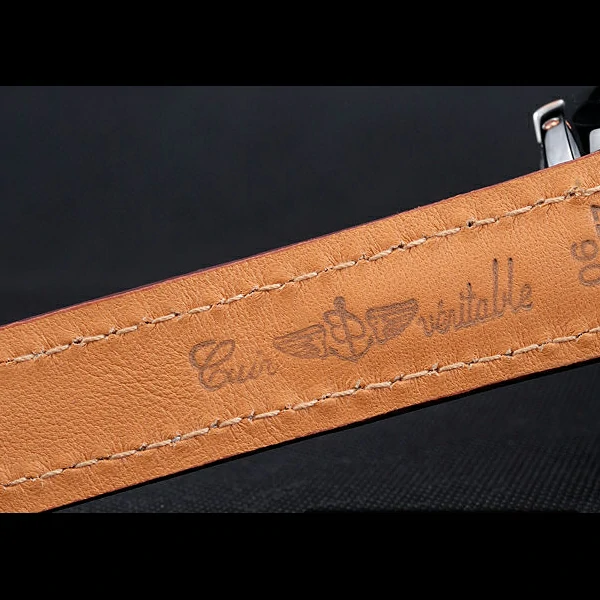 Breitling Chronomat Yellow Gold Highlight Brown Leather Strap White And Grey Dial new58060