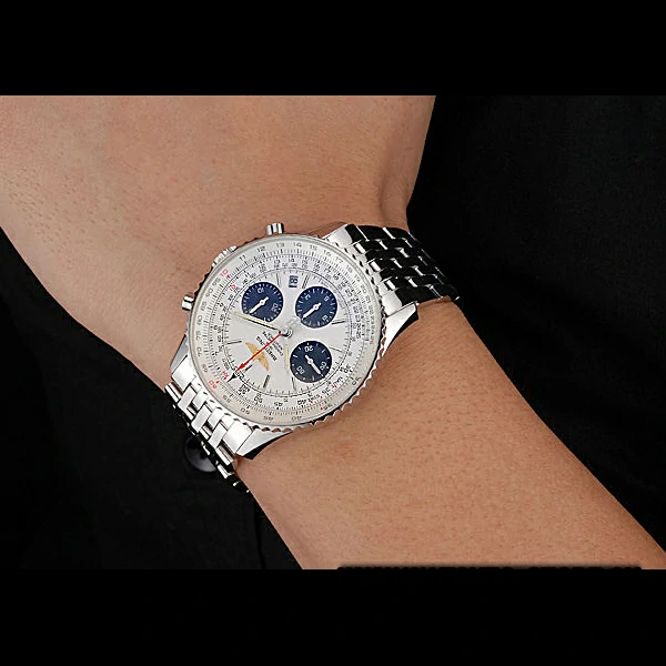Breitling Navitimer White Dial Stainless Steel Bracelet new60335