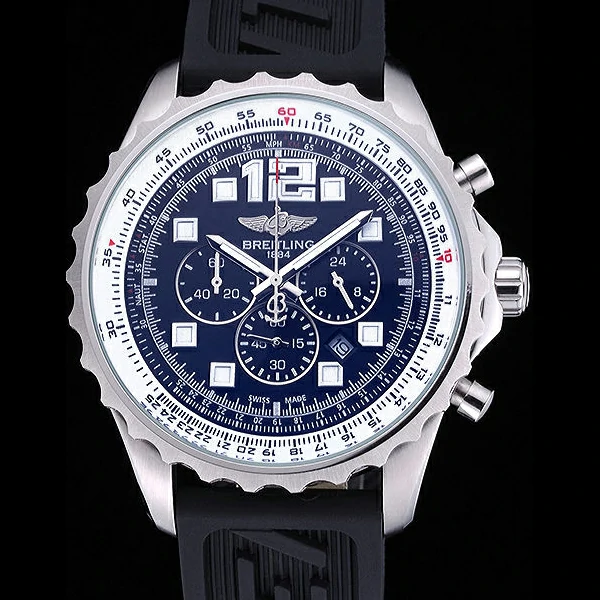 Breitling Professional Chronospace Blue Dial Rubber Bracelet new60393