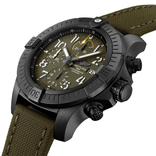 Breitling Replica Watch Avenger Automatic Chronograph 45 Night Mission DLC-Coated Titanium V13317101L1X2