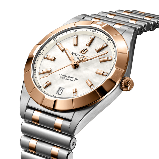 Breitling Replica Watch Chronomat 32, Stainless Steel, 18k Red Gold and 11 Diamonds, U77310101A2U1