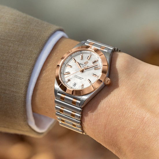 Breitling Replica Watch Chronomat 32, Stainless Steel, 18k Red Gold and 11 Diamonds, U77310101A2U1
