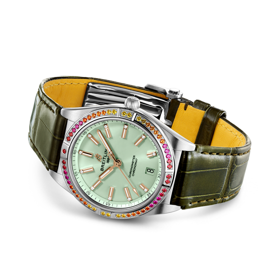 Breitling Replica Watch Chronomat Automatic 36 South Sea, Stainless Steel, Diamonds and Gem, A10380611L1P1