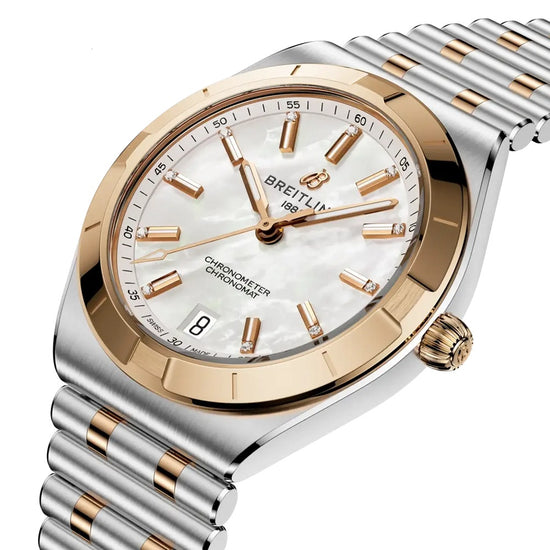 Breitling Replica Watch Chronomat Automatic 36, Stainless Steel, 18k Red Gold and Diamonds, U10320101A1U1