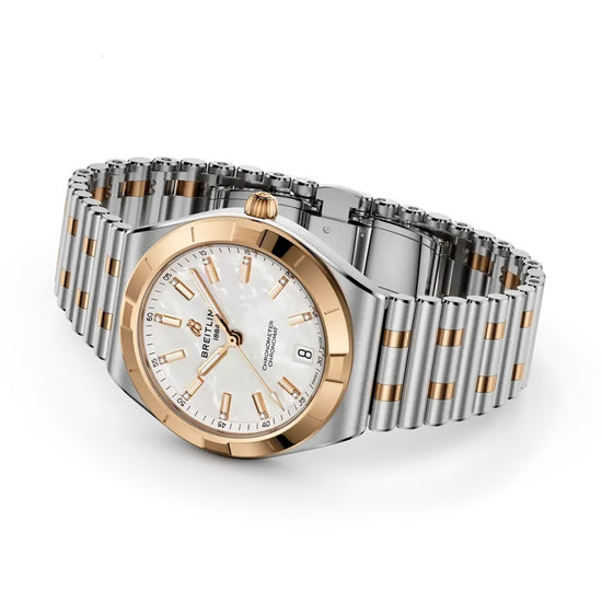 Breitling Replica Watch Chronomat Automatic 36, Stainless Steel, 18k Red Gold and Diamonds, U10320101A1U1
